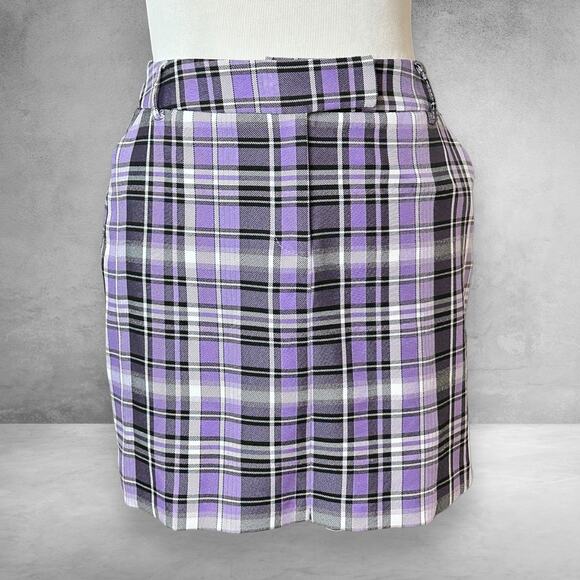 Topshop Dresses & Skirts - Topshop Lilac Plaid Mini Skirt EUC